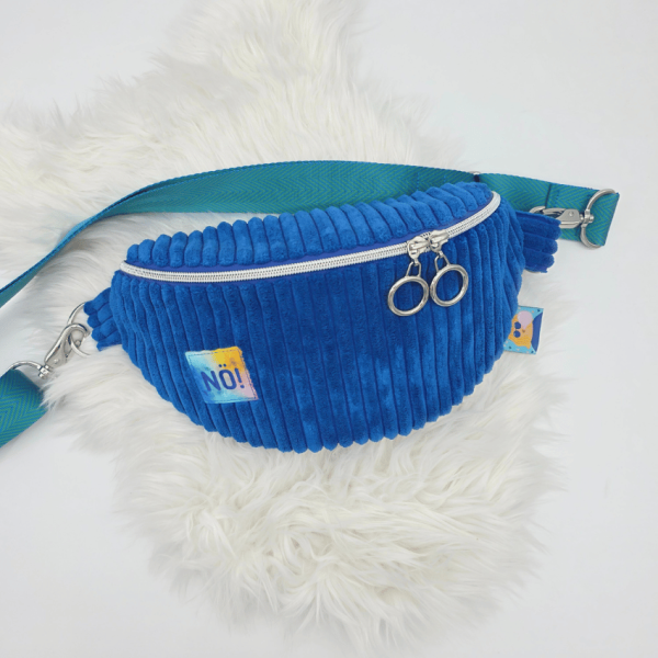 Gürteltasche - "Nö" - Blau Breitcord